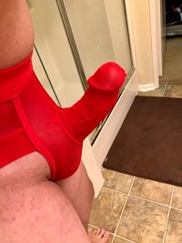Red stocking undies