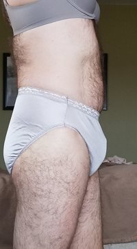 Silver nylon panties