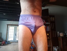 Purple nylon panties