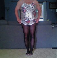 My new satin nighty, panty and tights.