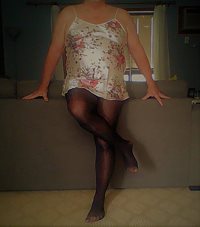 My new satin nighty, panty and tights.