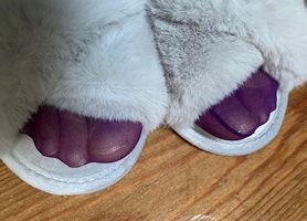 Nylon feet in slippers