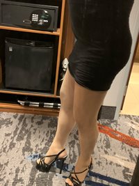Me wearing my Sis In Laws black dress with my sexy heels