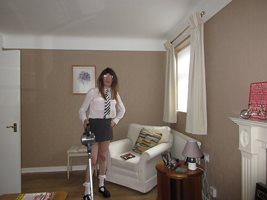 Debbie the school girl slut just back from school and doing some chores for...