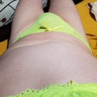 Lime green panties with matching bra