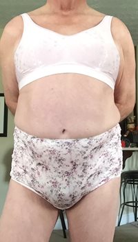 Ready for some housework in my VF Ravissant panties and Bali Comfort bra.