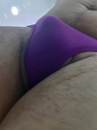 Purple thong bulge