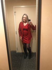 I bought this red dress at the thrift store in Sacramento and brought it ho...