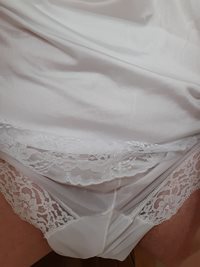 Several of the vintage pieces were decorated with lovely wide lace.