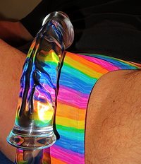 Rainbow glass cock 3
