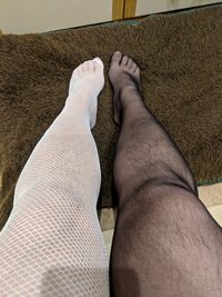 Trying out some new 4" heels and some new stockings. Which looks better, th...