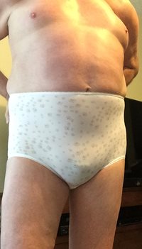 The process of underdressing...new panties.