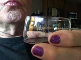 Kisses...my first lip gloss...my first lip gloss mark on my wine glass. My ...