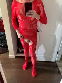 My new red body stocking.