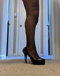 Practicing with my new heels.