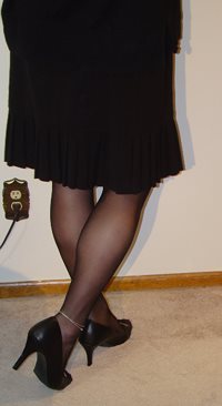Black Dress, Hose and Heels