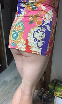 Hiking my skirt so show my little butt.