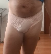 Wifey also bought me these pretty panties to go under my new nightie. Lucky...