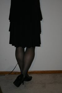 Black Dress, black hose and heels