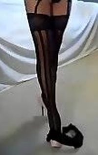 Long Legs in Stockings and High Heels