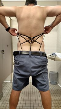 A fun pair of panties I wore.  Having a little fun in the bathroom
