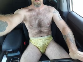 yellow panties while driving