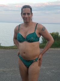Me in one of my bikini up north with a friend