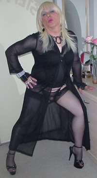 I love wearing sexy black heels and lingerie