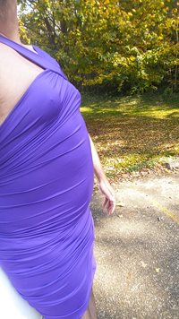 Just out for a walk while wearing the g/f's dress.