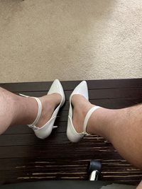 White 5" heels