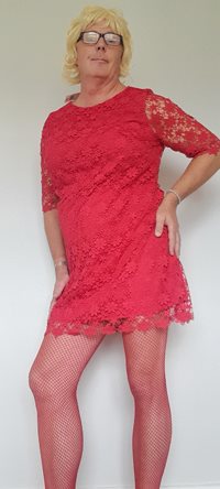 Posing in new dress.
