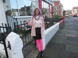 At last Debbie's wish came true to be able to dress in the public and she's...