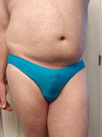 Blue Panty Bulge