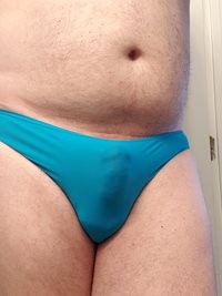 Blue Panty Bulge