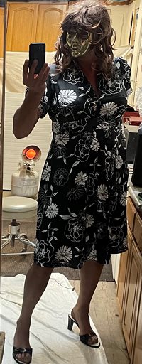 My “proper lady” dress, conservative but silky and feels so nice swishing a...