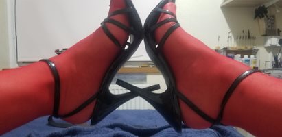Love my heels and hold ups