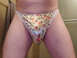 Love these floral print satin panties.  Wish you could feel them
