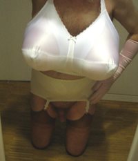 bulging boobs in white underware