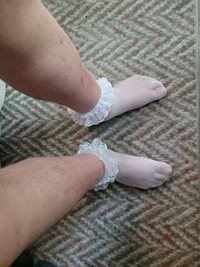 Fishnet lace top ankle socks.