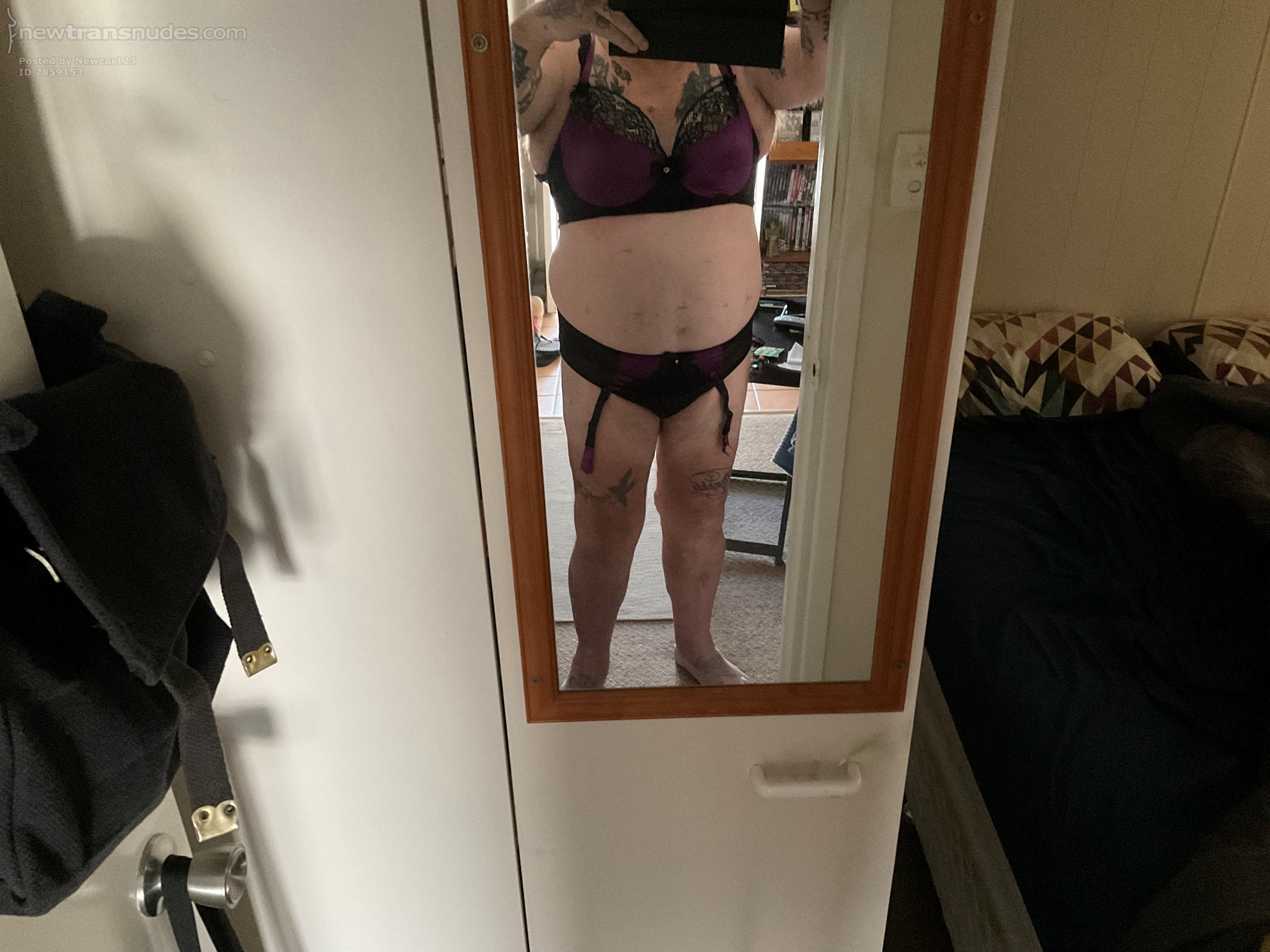 Trying my new sexy bra and undies on