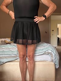 I love twirling in my new skirt. So soft, short and girly.