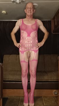 Faggot Andrew Brown shows his slutty side in pink