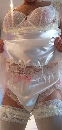 Sissy satin & lace...how all good little girls should dress xx