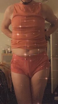 Cute lil sissy cumslut wearing pink short shorts