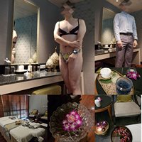 Sissy executive in a herb spa before going to a business cinference 2-20-20...