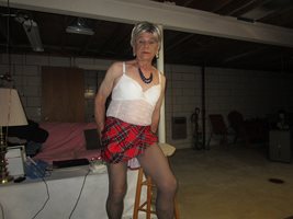 Having fun posing in  a skirt