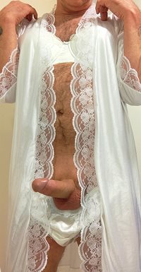 Love the feel of the lace brushing against my cock xx