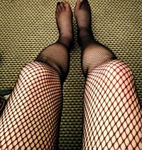 76 yeay old legs in fishnet tights