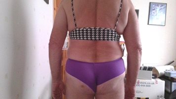 Rear shot of new pantie and bra