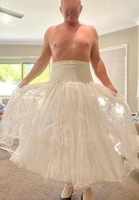 always have to have a hooped skirt under a bridal gown, to make it more dif...